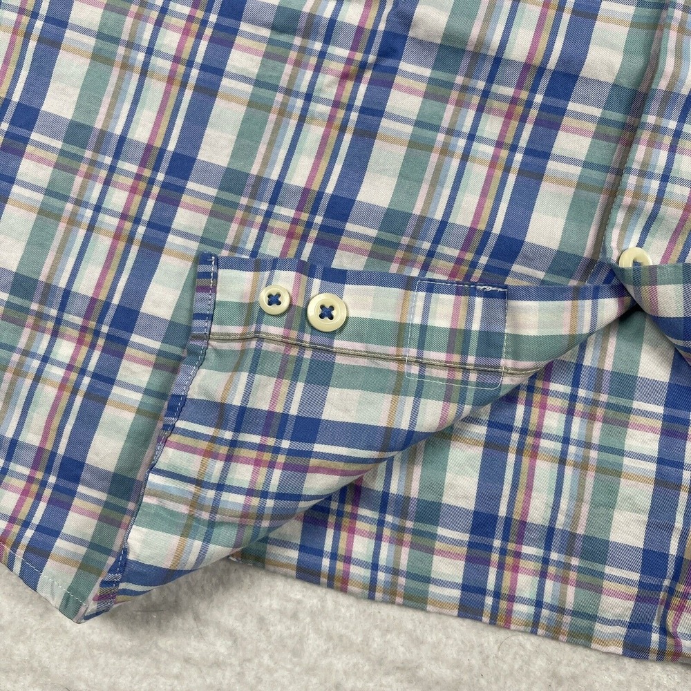 Peter Millar Shirt Mens Large Plaid Multicolor Pastel Party Office Casual Preppy - Picture 8 of 13